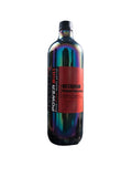 Neon-colored bottle labeled 'Power Bull' on a dark background with smoke and rocks.